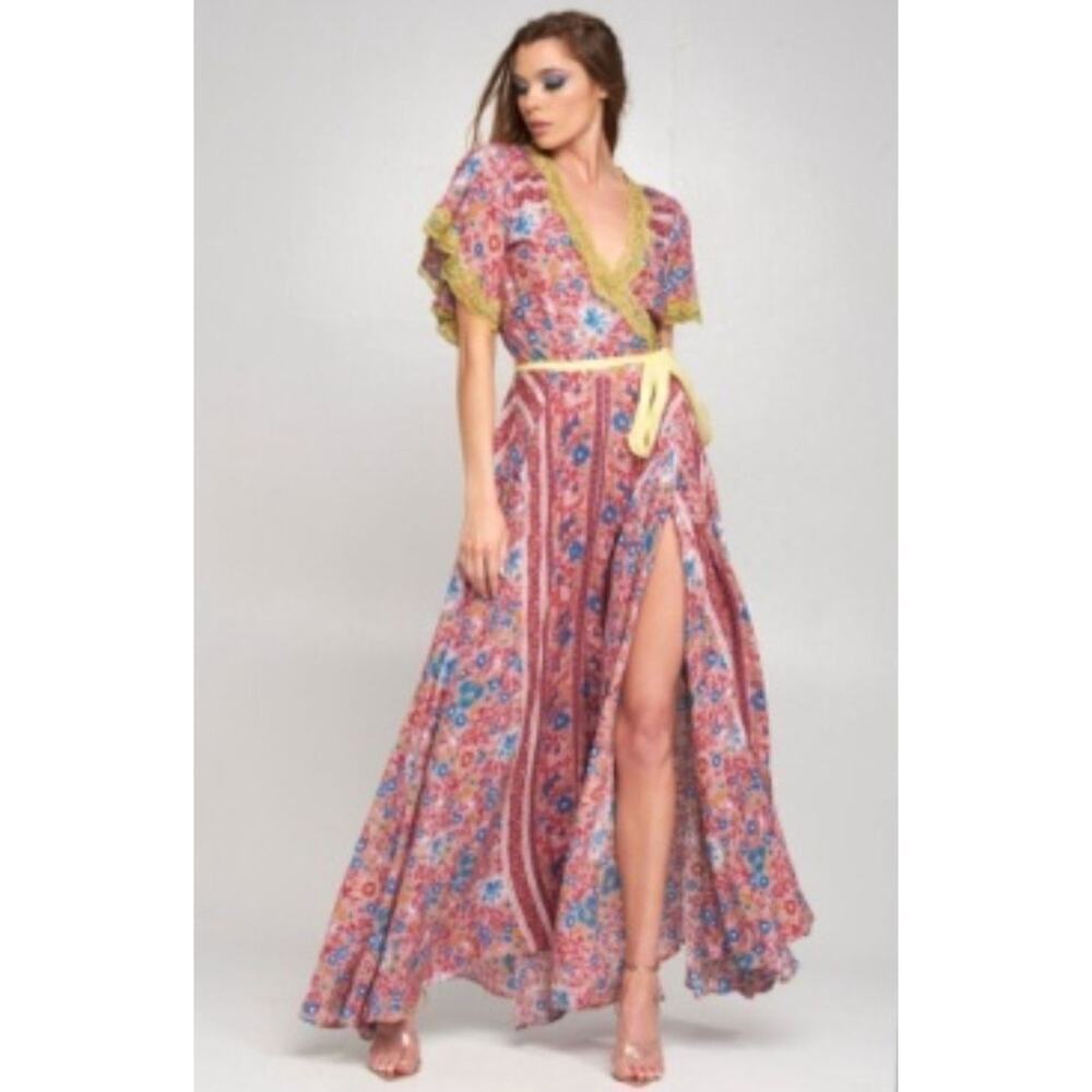 NWT Aratta Small Floral Wrap Maxi Dress